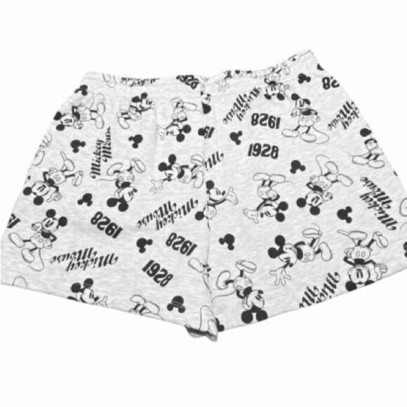 Disney Mickey Mouse Womens Gray Black Fleece Graphic Sweat Shorts Size Large - Picture 4 of 4